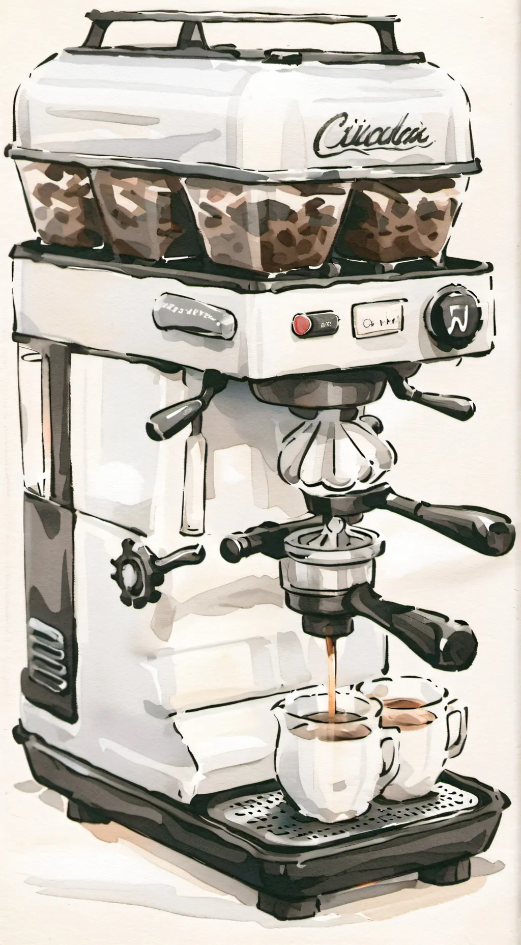 ai character: Milk machine background