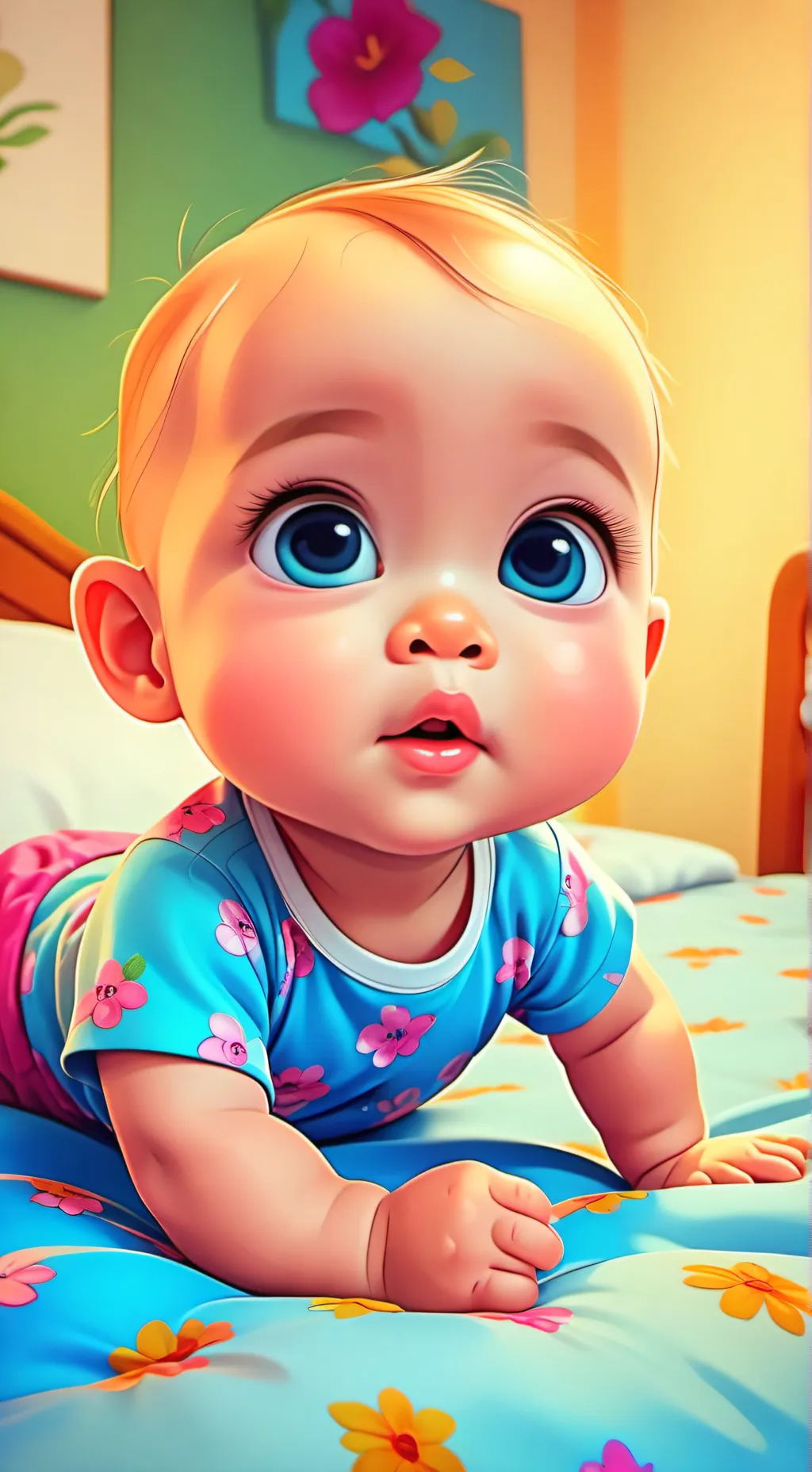 ai character: Little Blue background