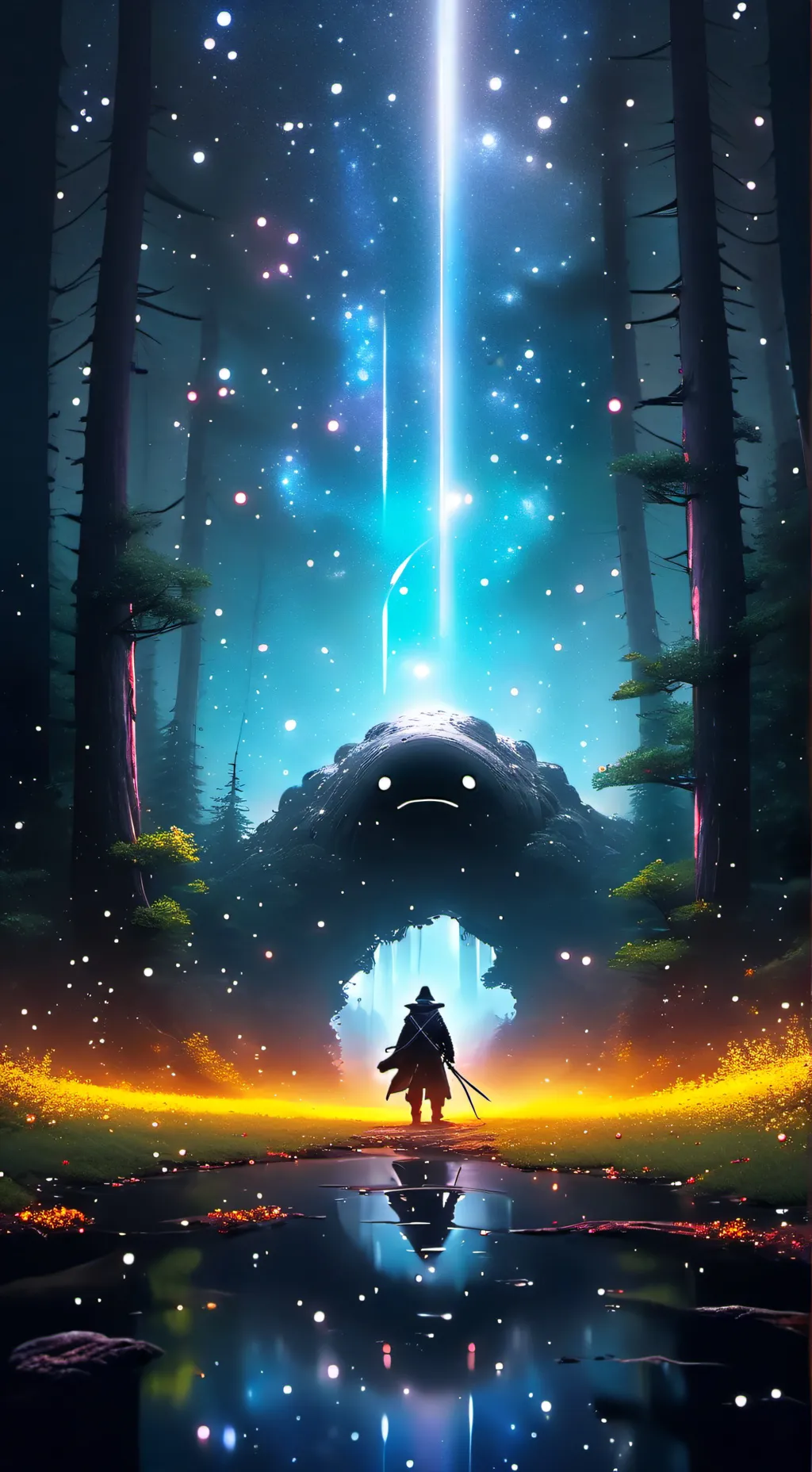 ai character: Smiling criters background