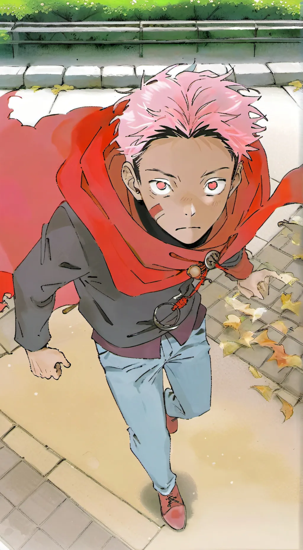 ai character: yuji itadori jjk background