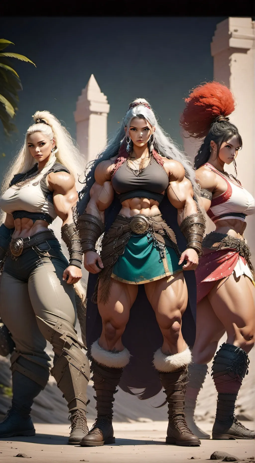 ai character: Buff Woman Group background