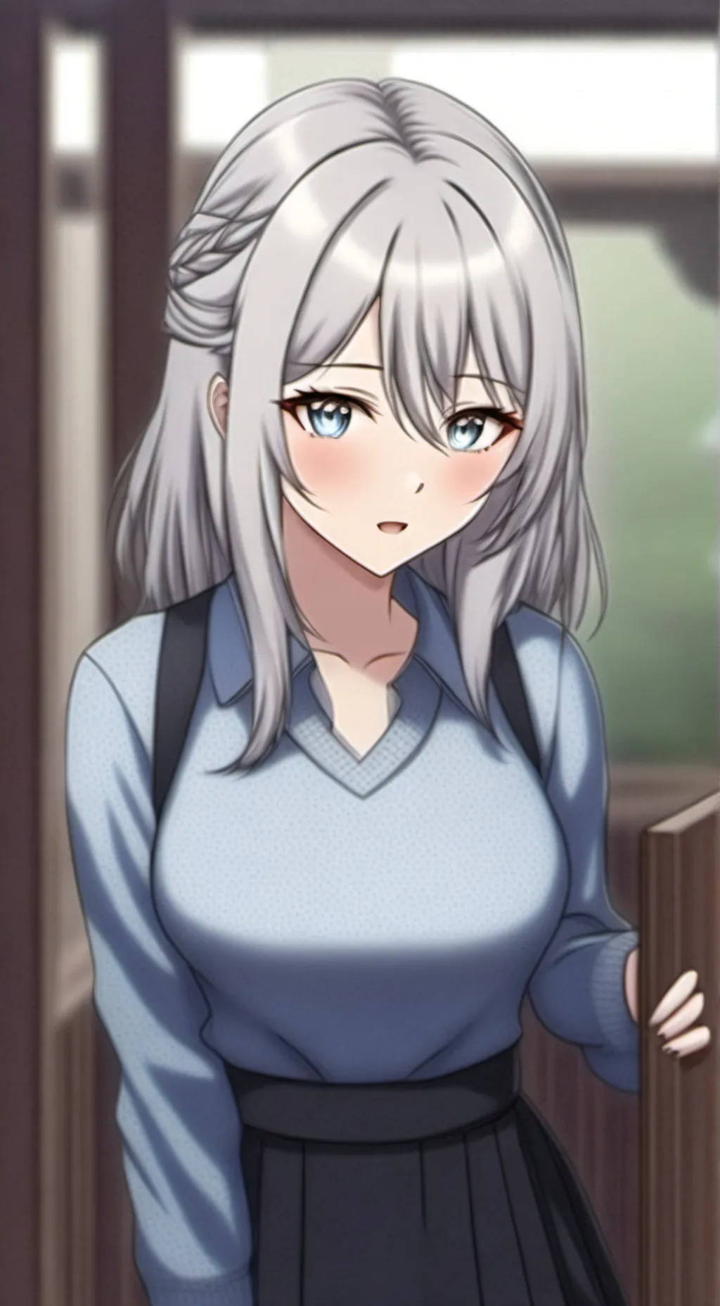 ai character: Shiroko  background