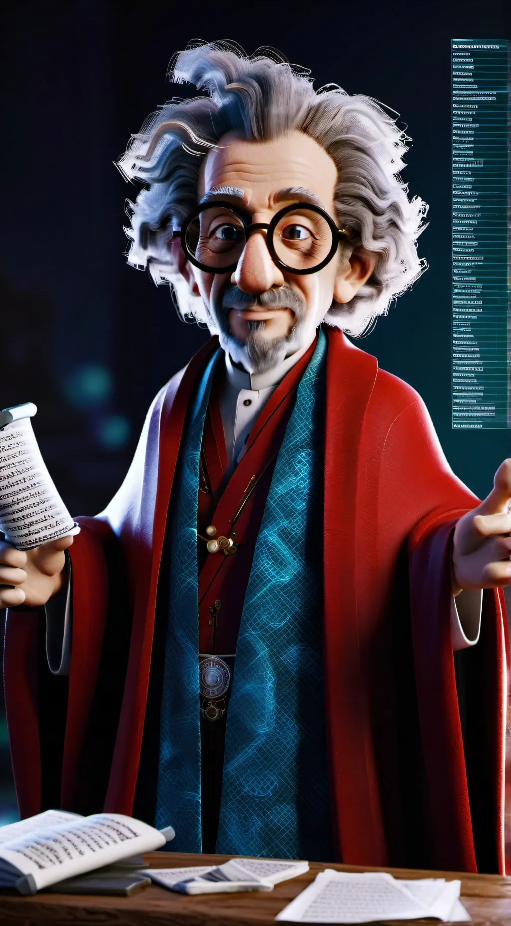 ai character: Prof.MemeoLoco background