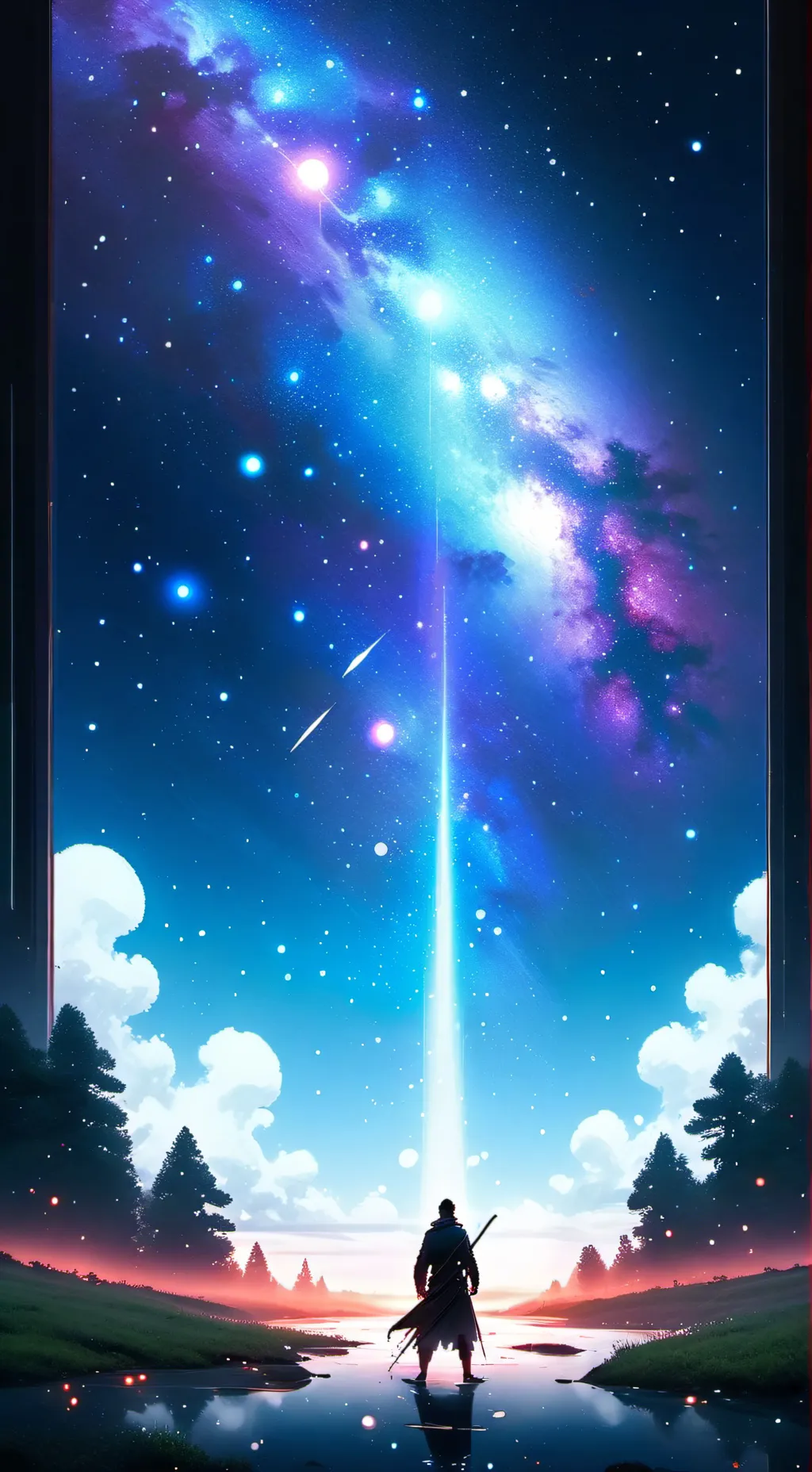 ai character: a boy and a friend background