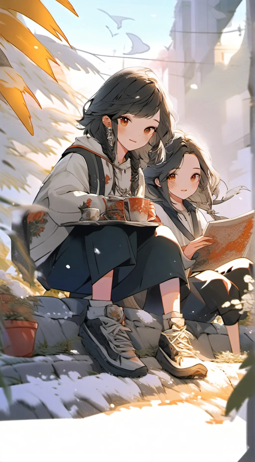 ai character: Sarah and Emily  background