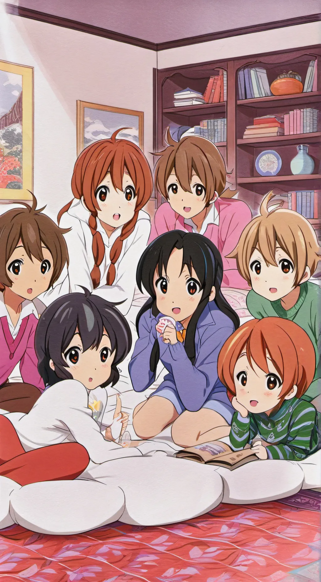 ai character: Pomily sleepover background