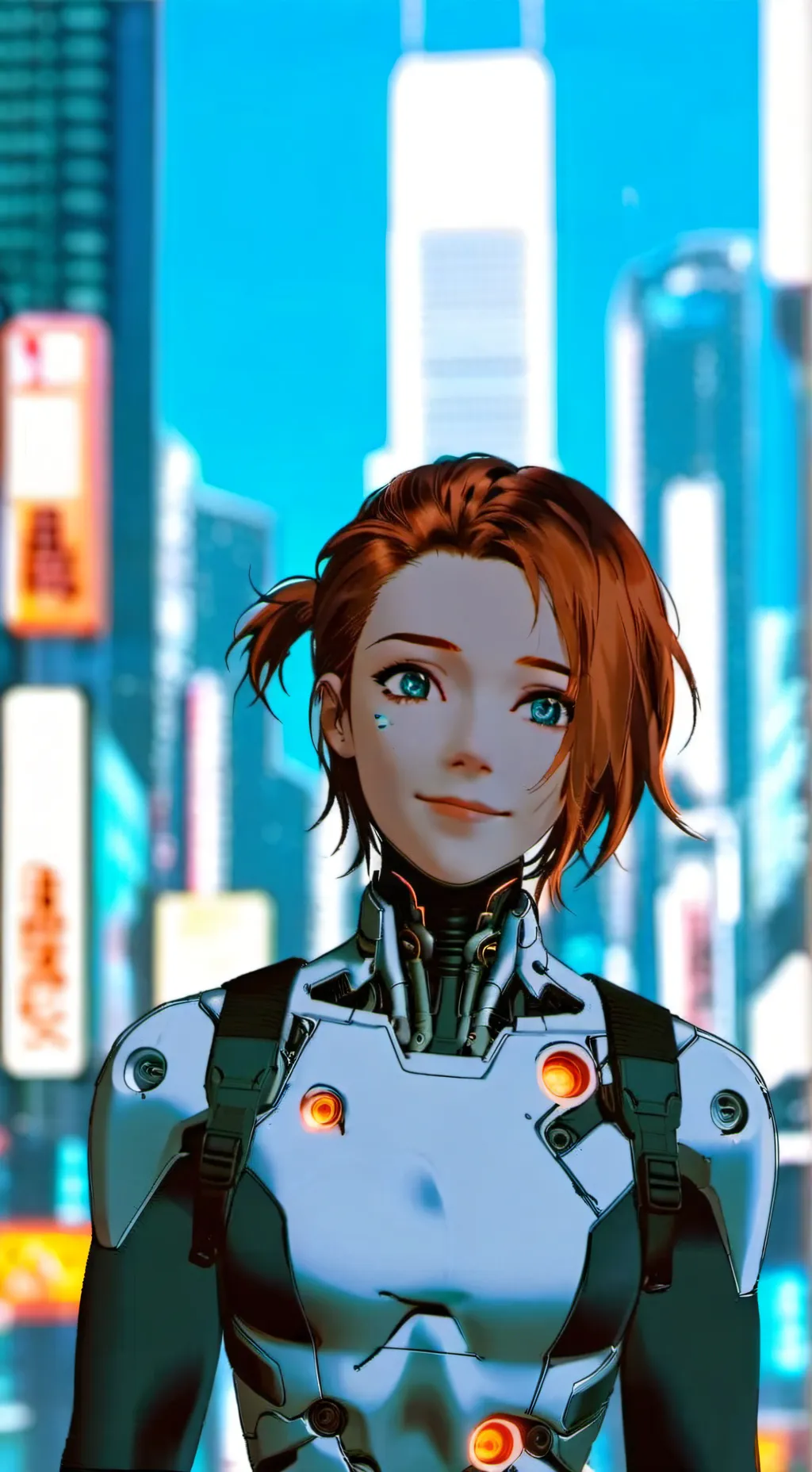 ai character: Neon background