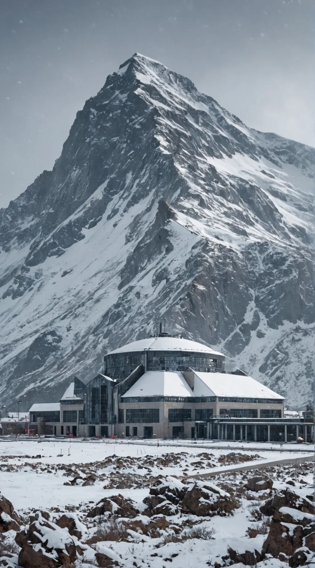 ai character: Snow station  background