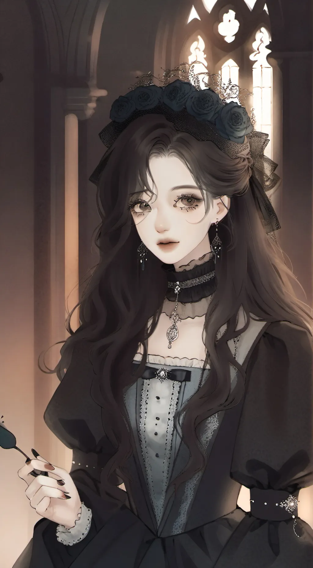 ai character: Queen crystal background