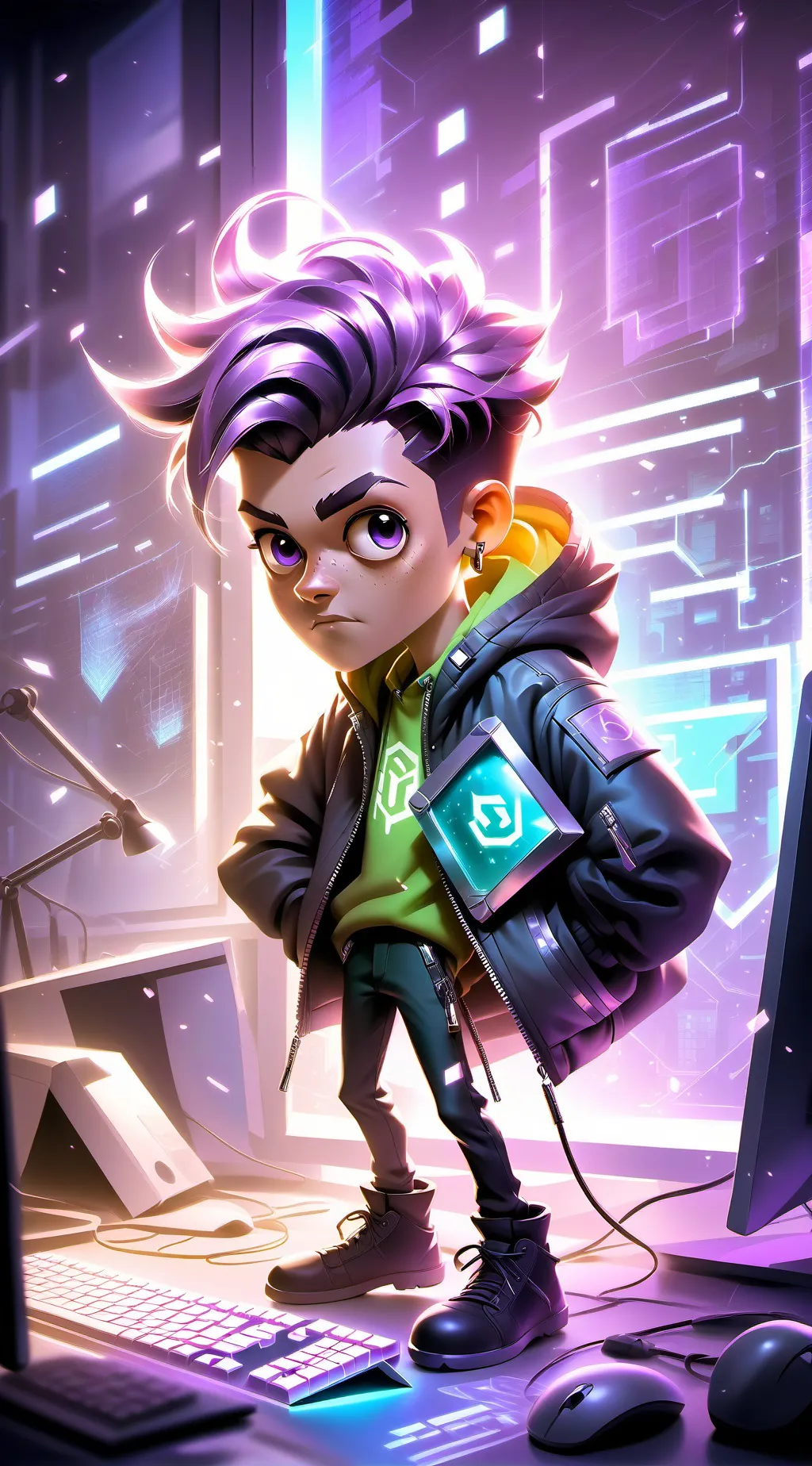 ai character: Silicon Guardian background