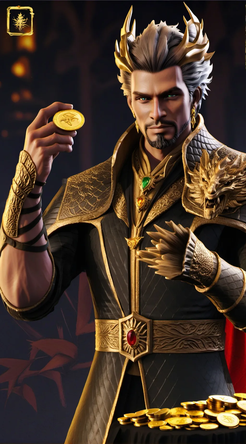 ai character: Greedy king background