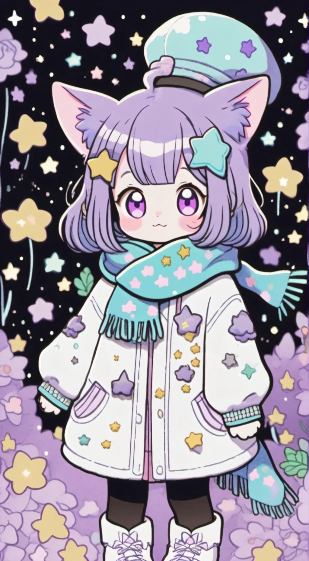 ai character: catstar(my oc) background