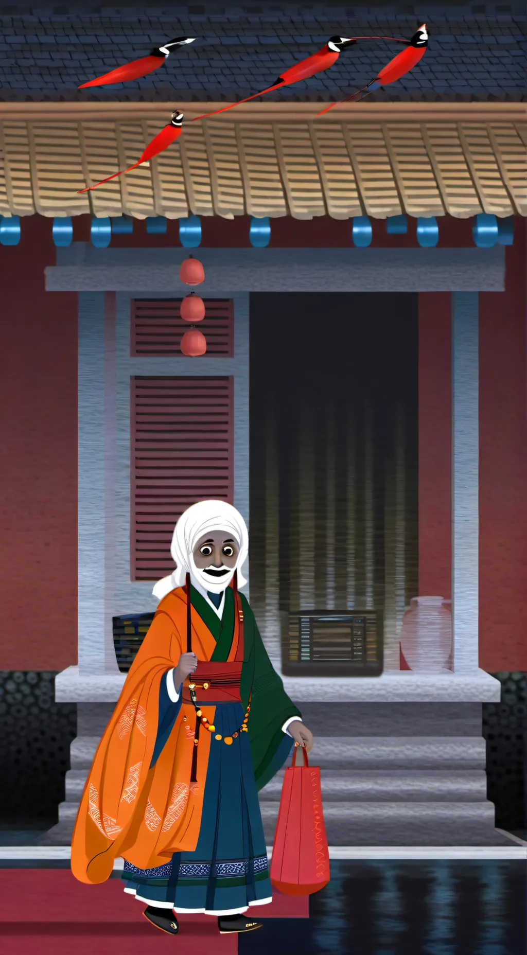 ai character: Chica fatasma background