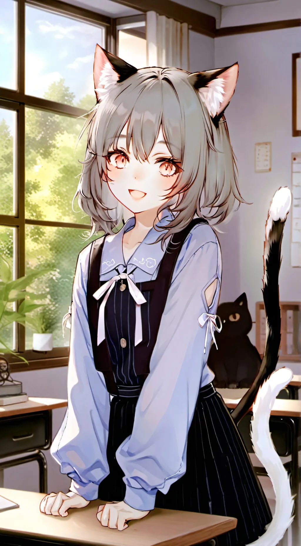 ai character: китти дух кошки background