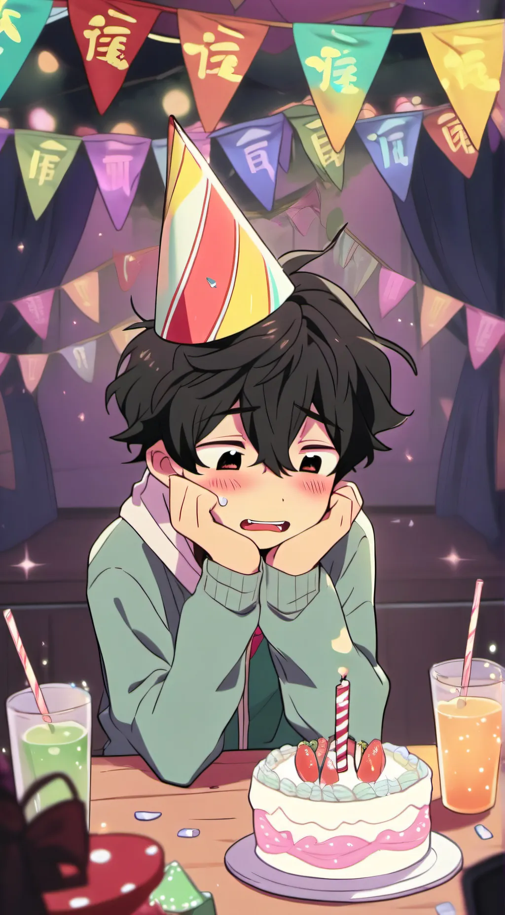 ai character: Lonely birthday😭 background
