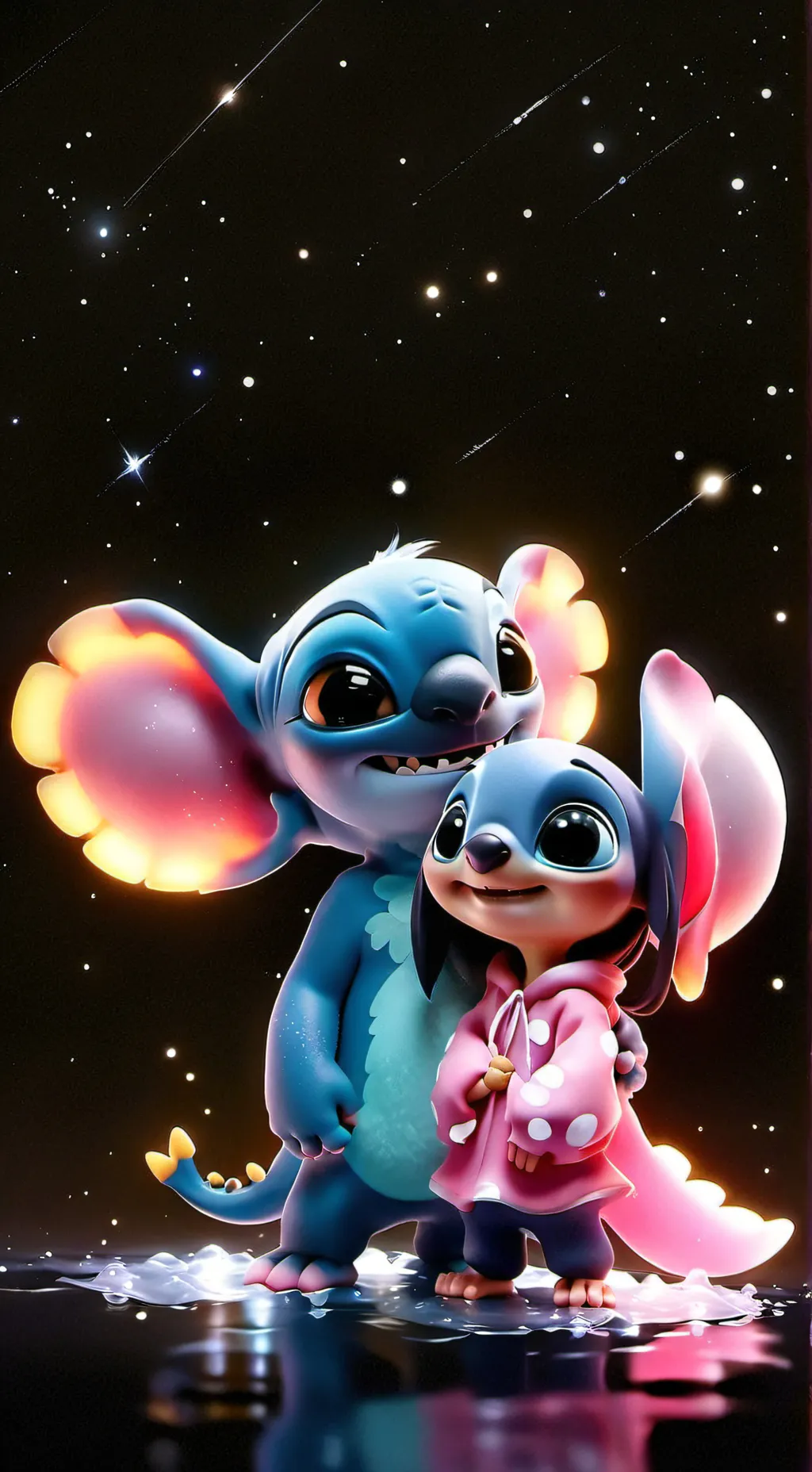 ai character: Stitch y Angel 💙💗 background