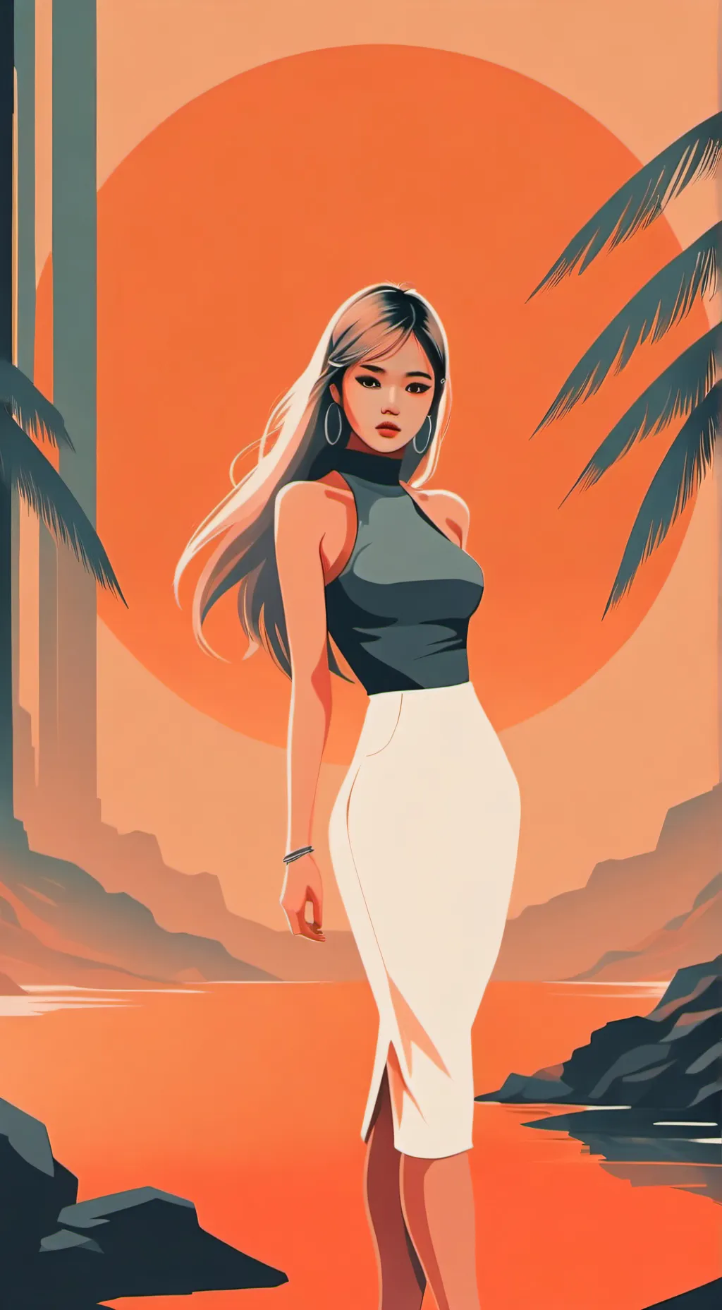 ai character: blackpink  background