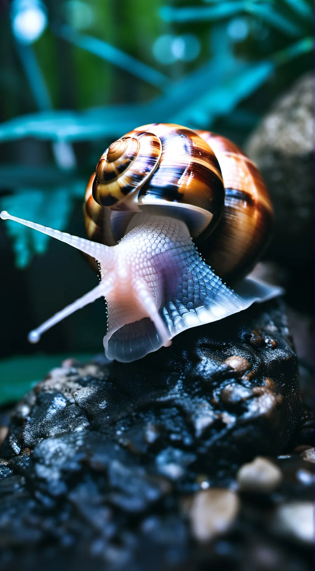 ai character: Achatina from ark  background