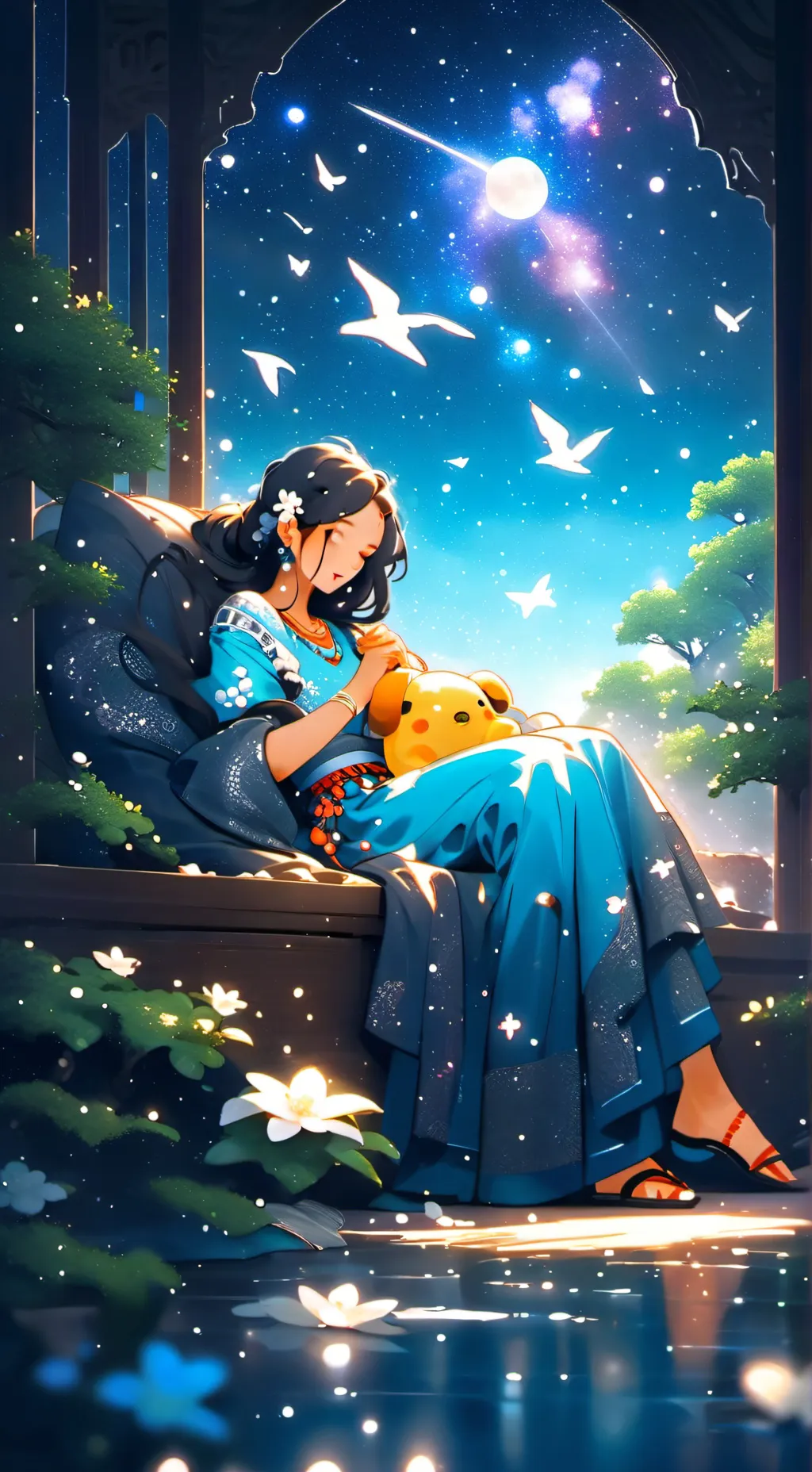 ai character: hora de la siesta  background