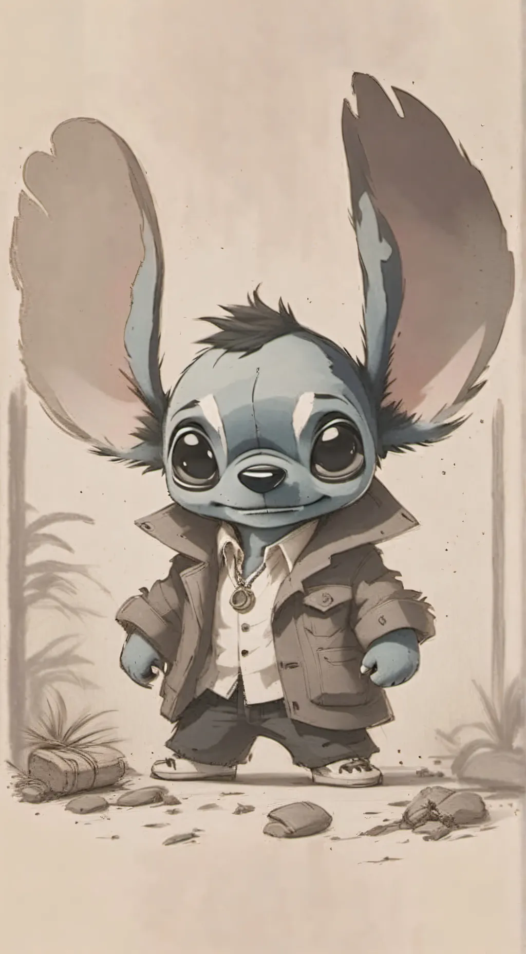 ai character: Mafia stitch background