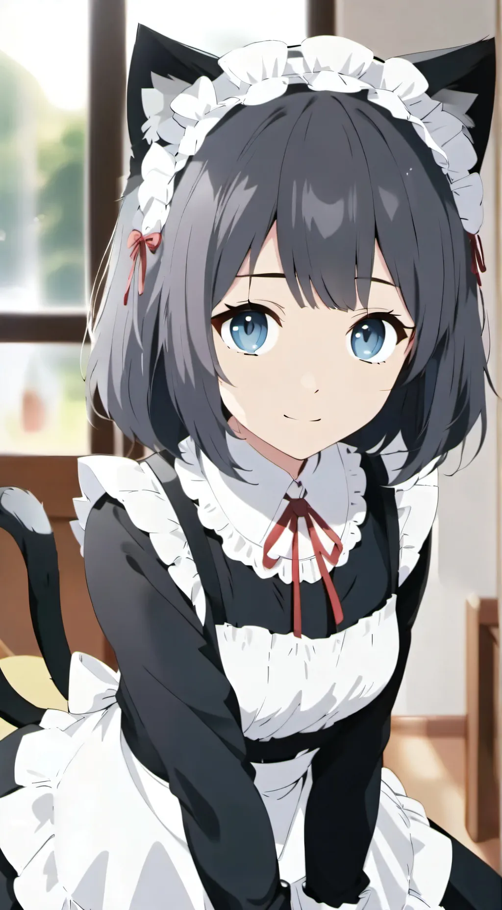 ai character: Maid (cat girl) background
