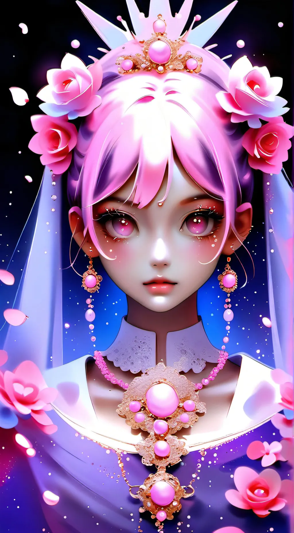 ai character: Romina rosa background