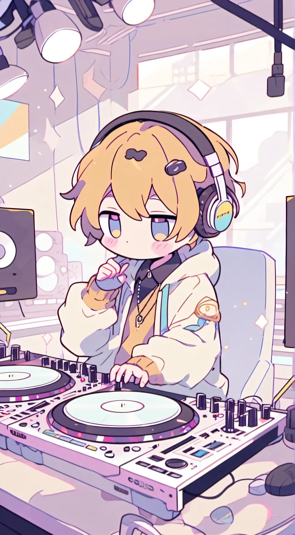 ai character: John/dj lit background