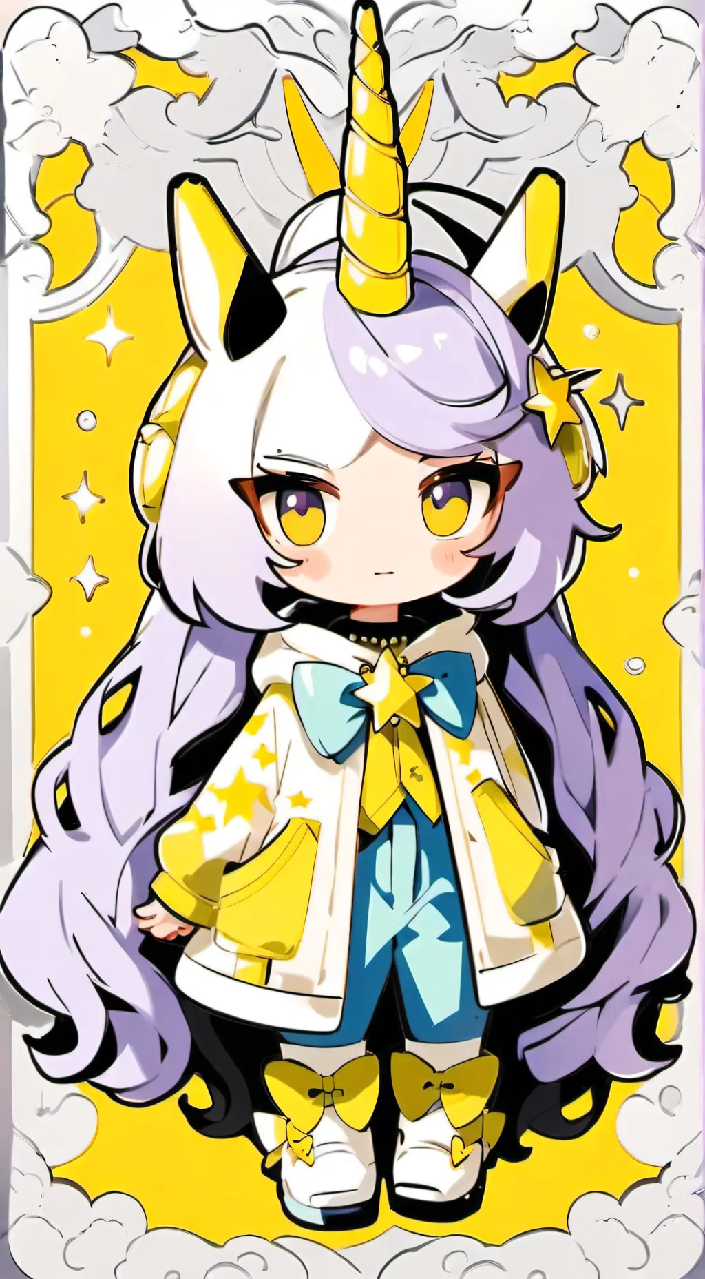 ai character: cream unicorn :3 background