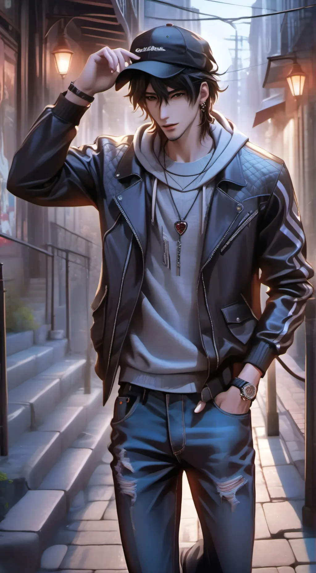 ai character: bang chan ❤️ mec background