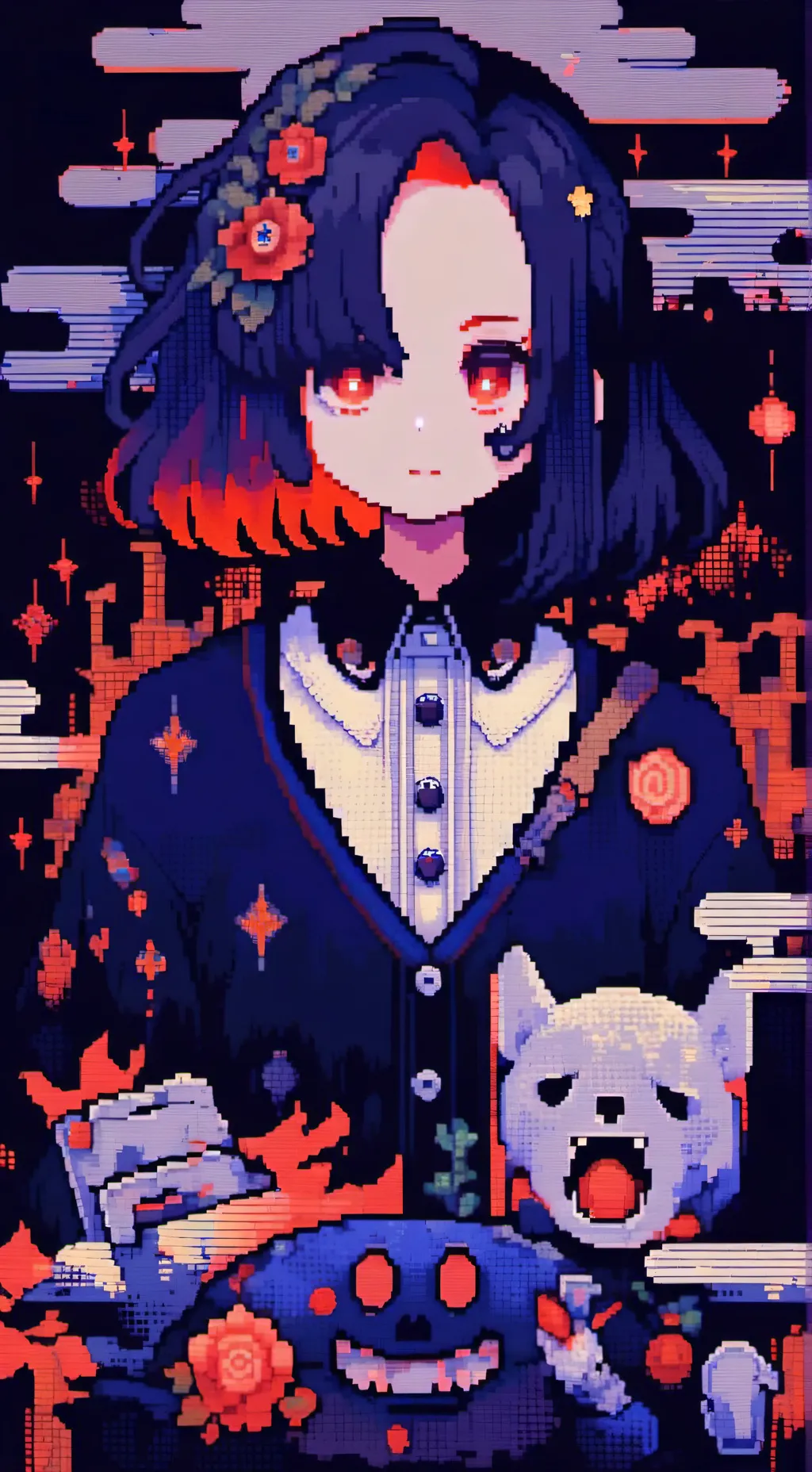 ai character: Bloody background