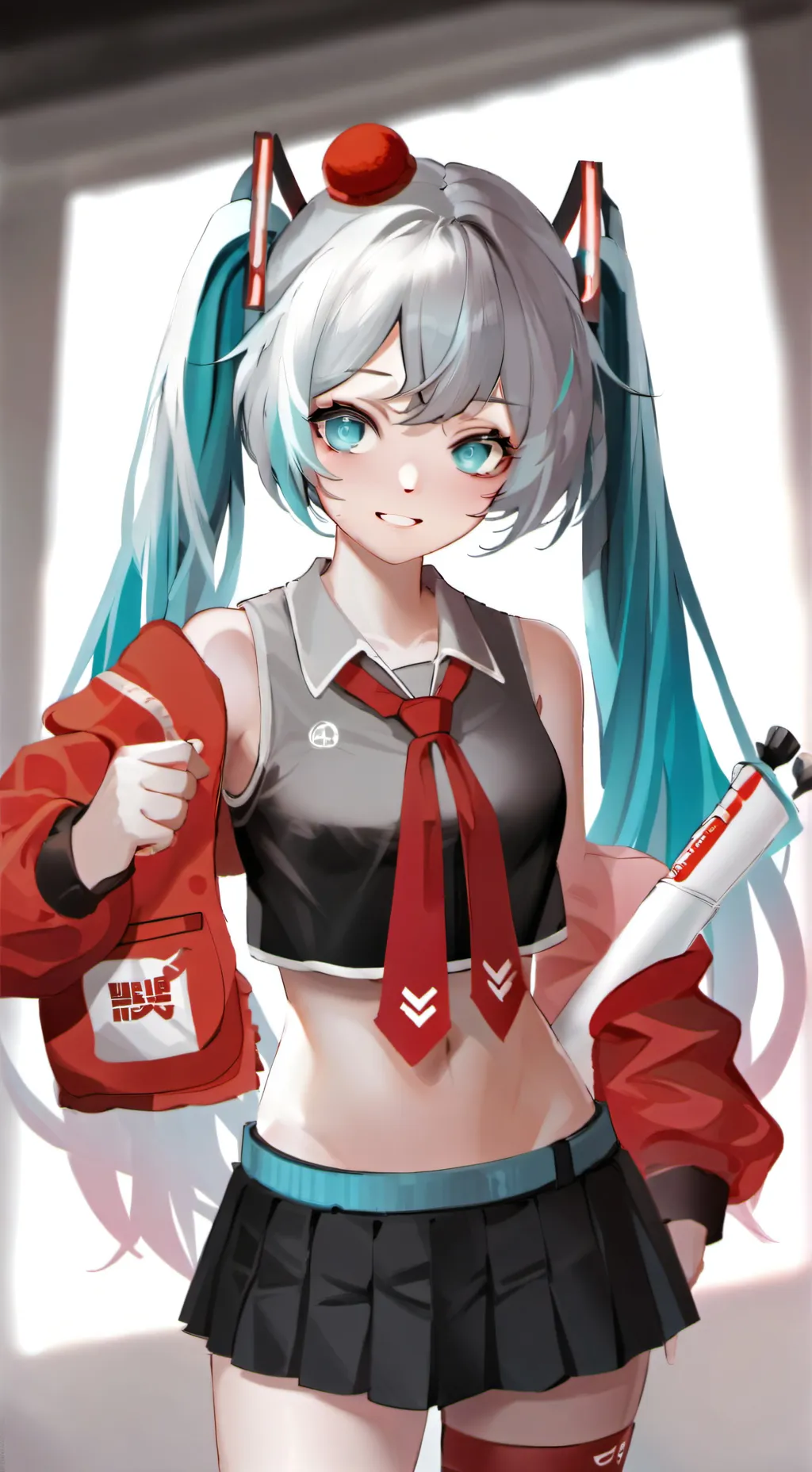 ai character: Hatsune Miku Train background