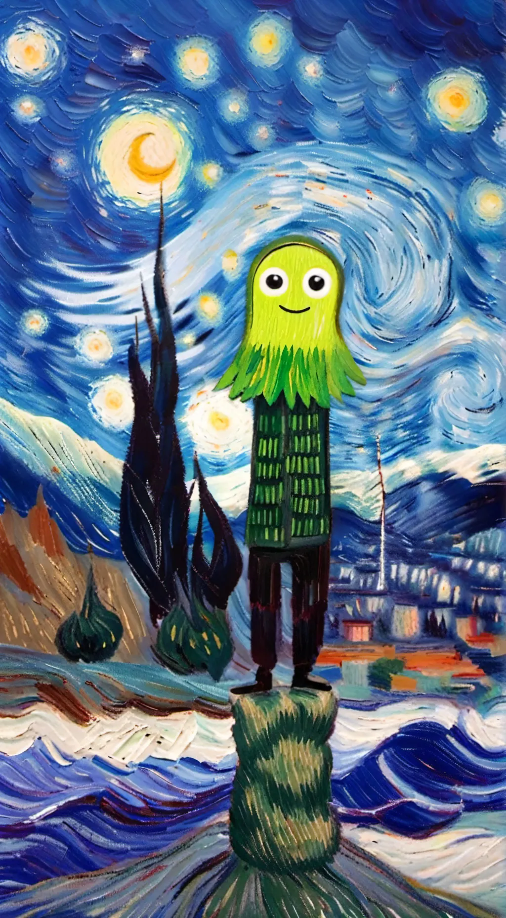 ai character: Greeny background