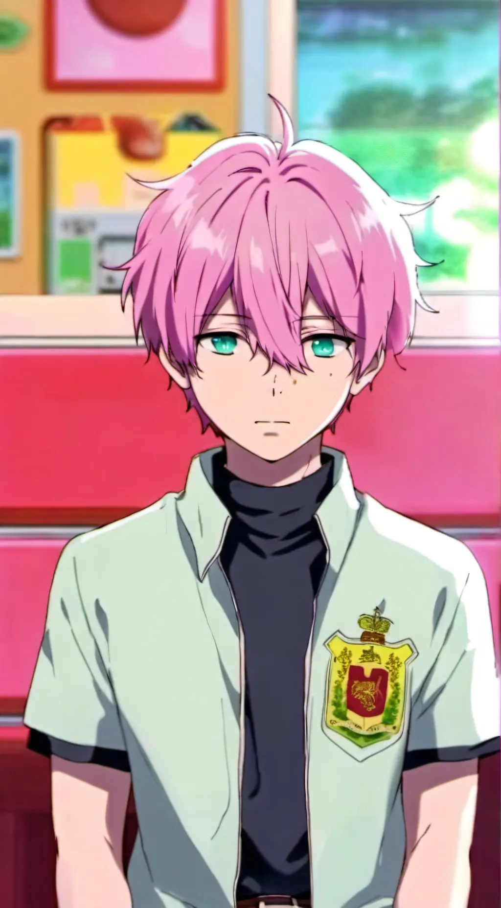 ai character: saiki crying  background