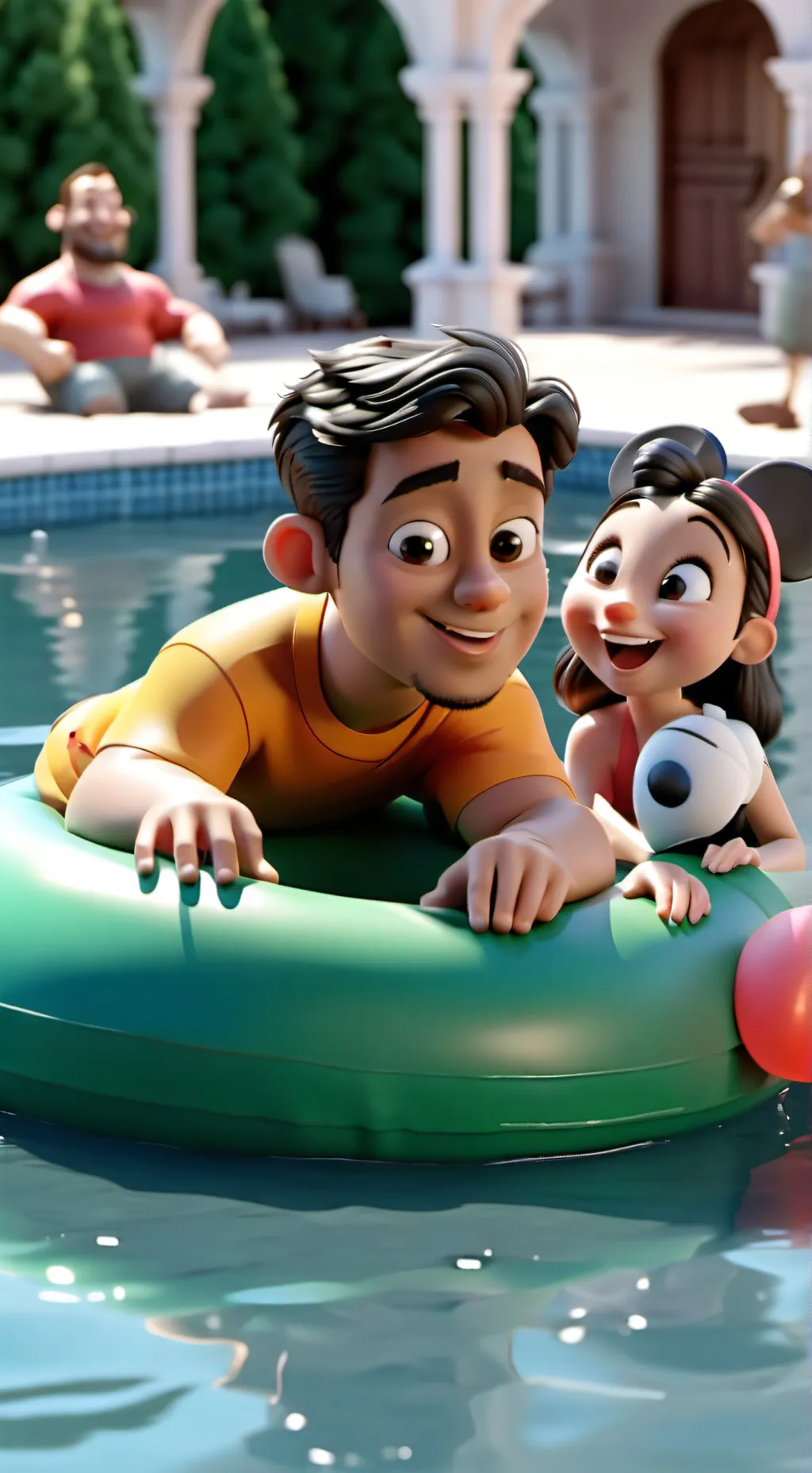 ai character: MHA Pool party  background