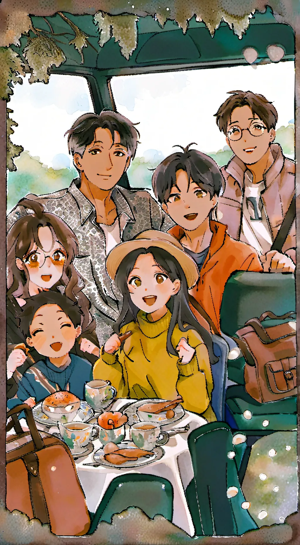 ai character: Family road trip  background