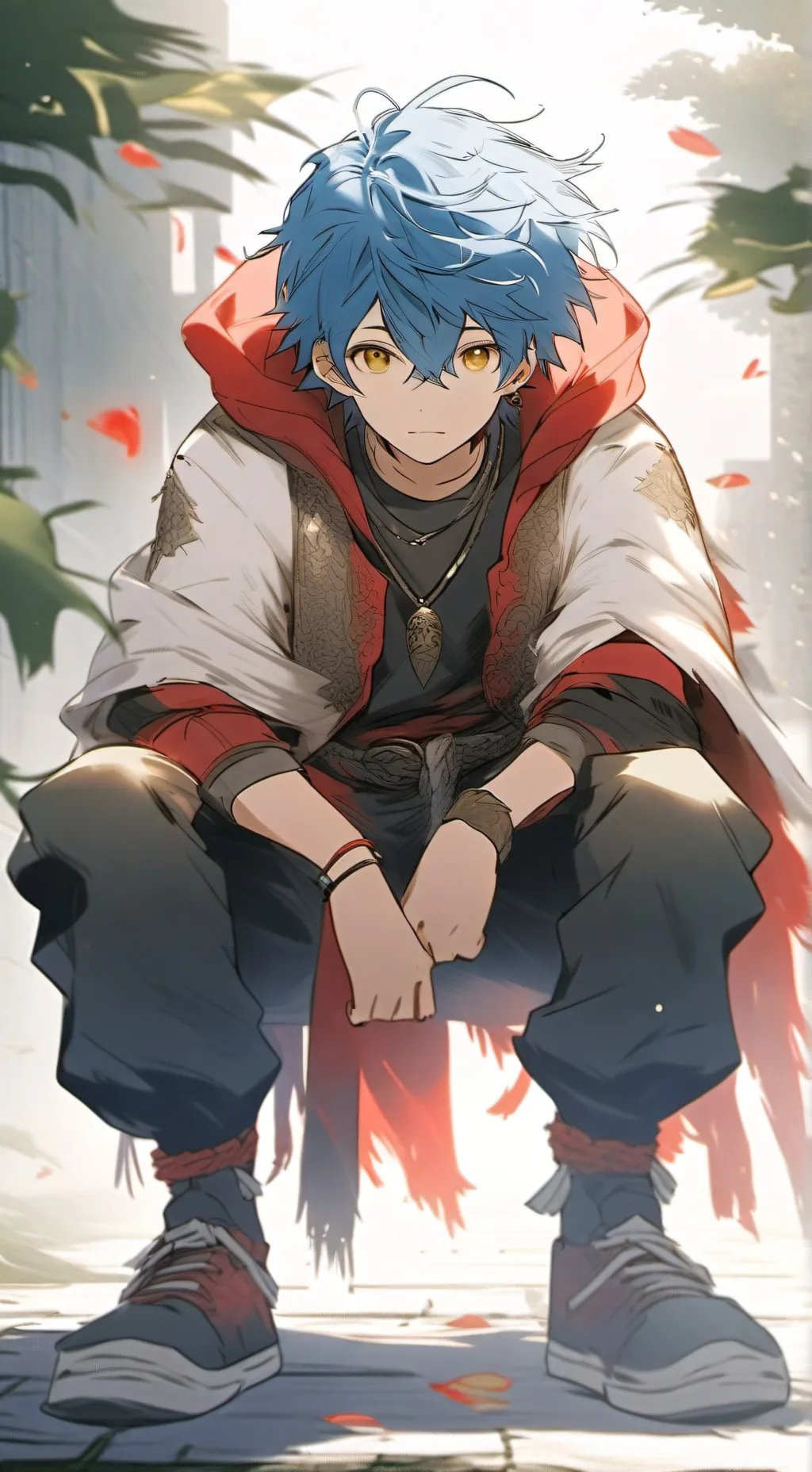 ai character: Red  background