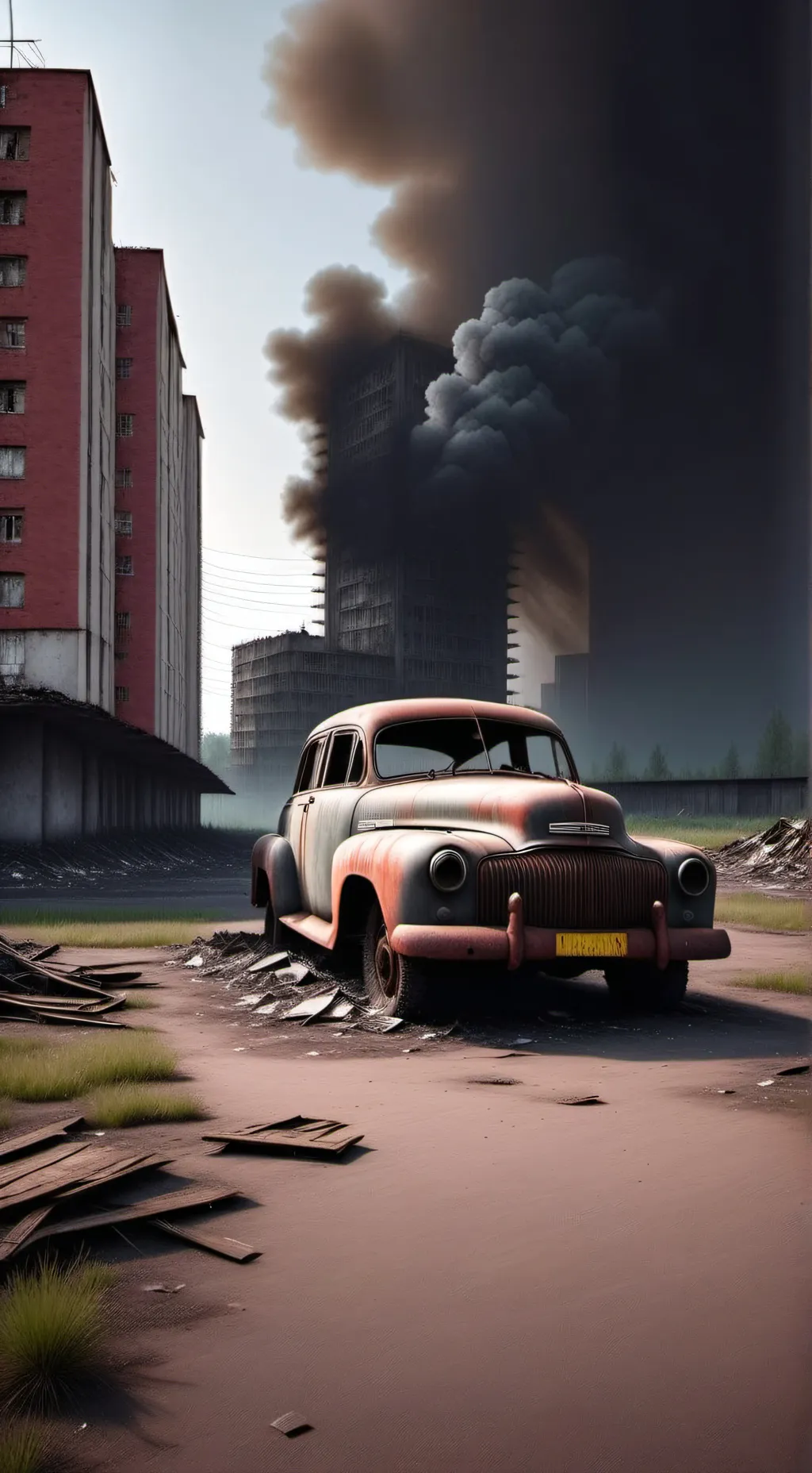 ai character: Abandoned Place background