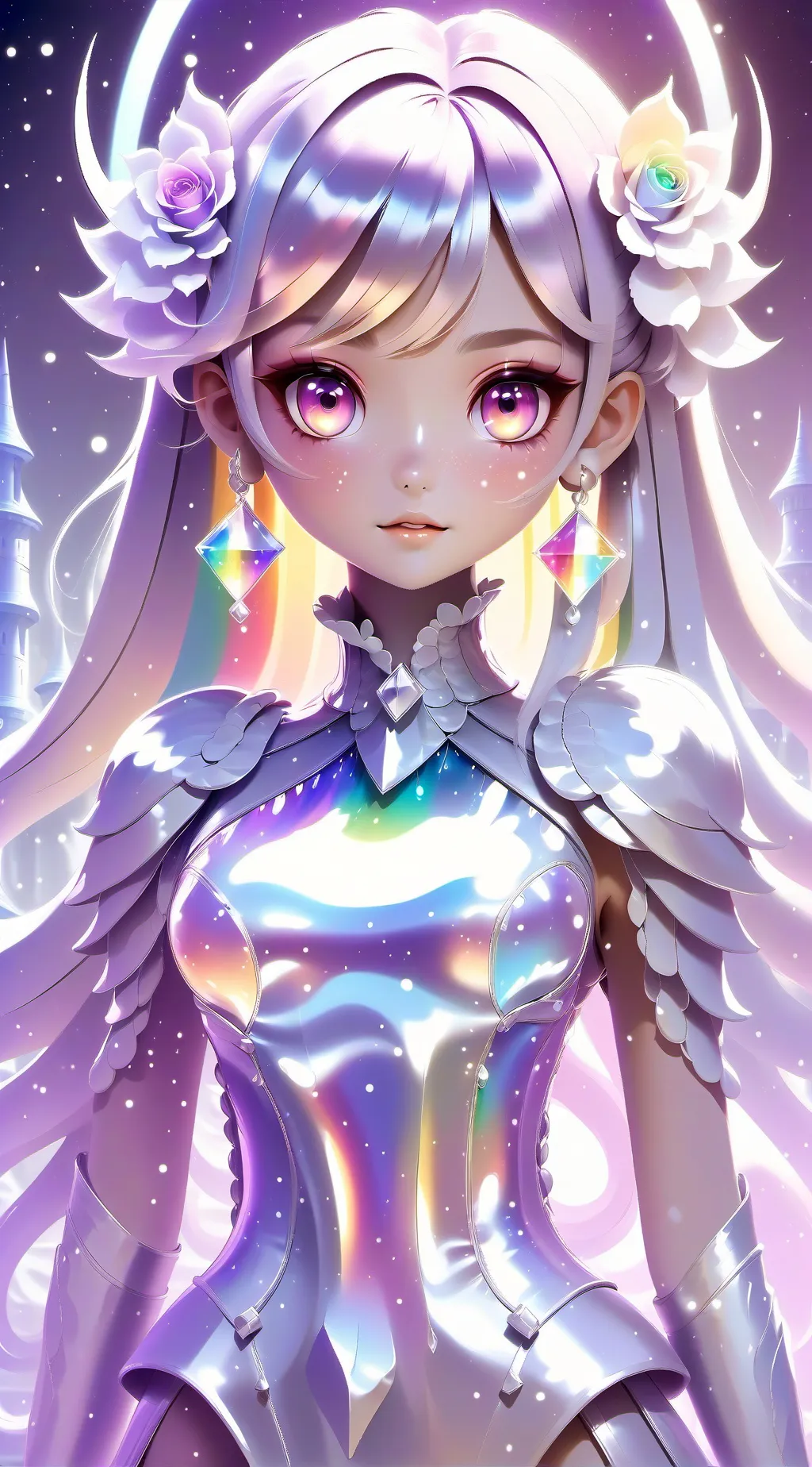 ai character: leyla arcoiris background