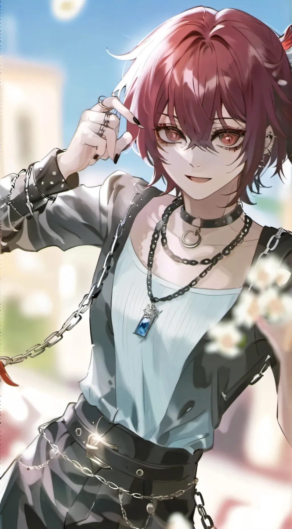 ai character: .: asher! :. background