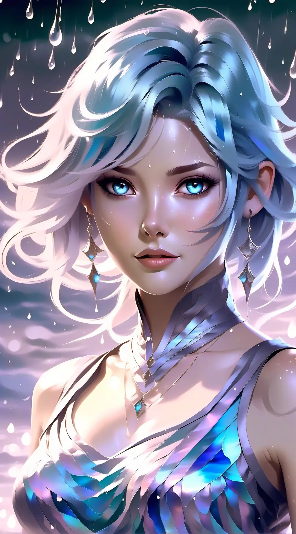 ai character: Sky!💧🌧️ background