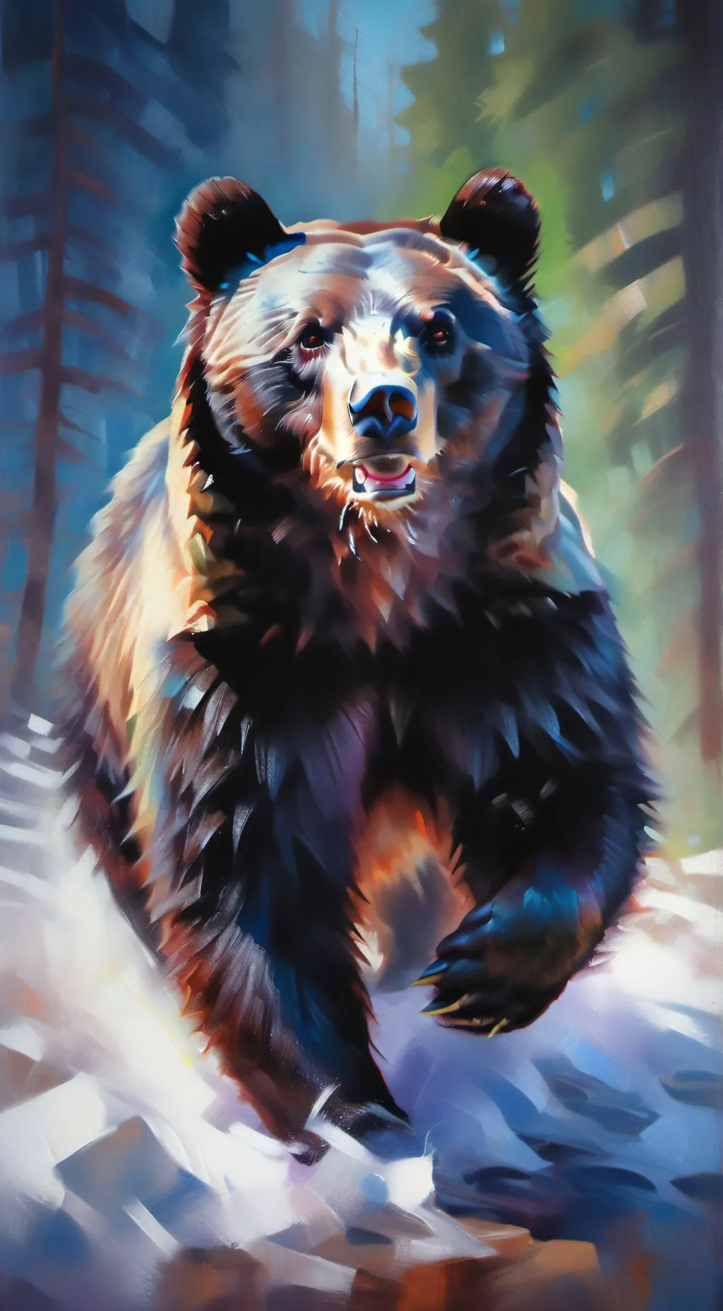 ai character: 10 black bear ahh background