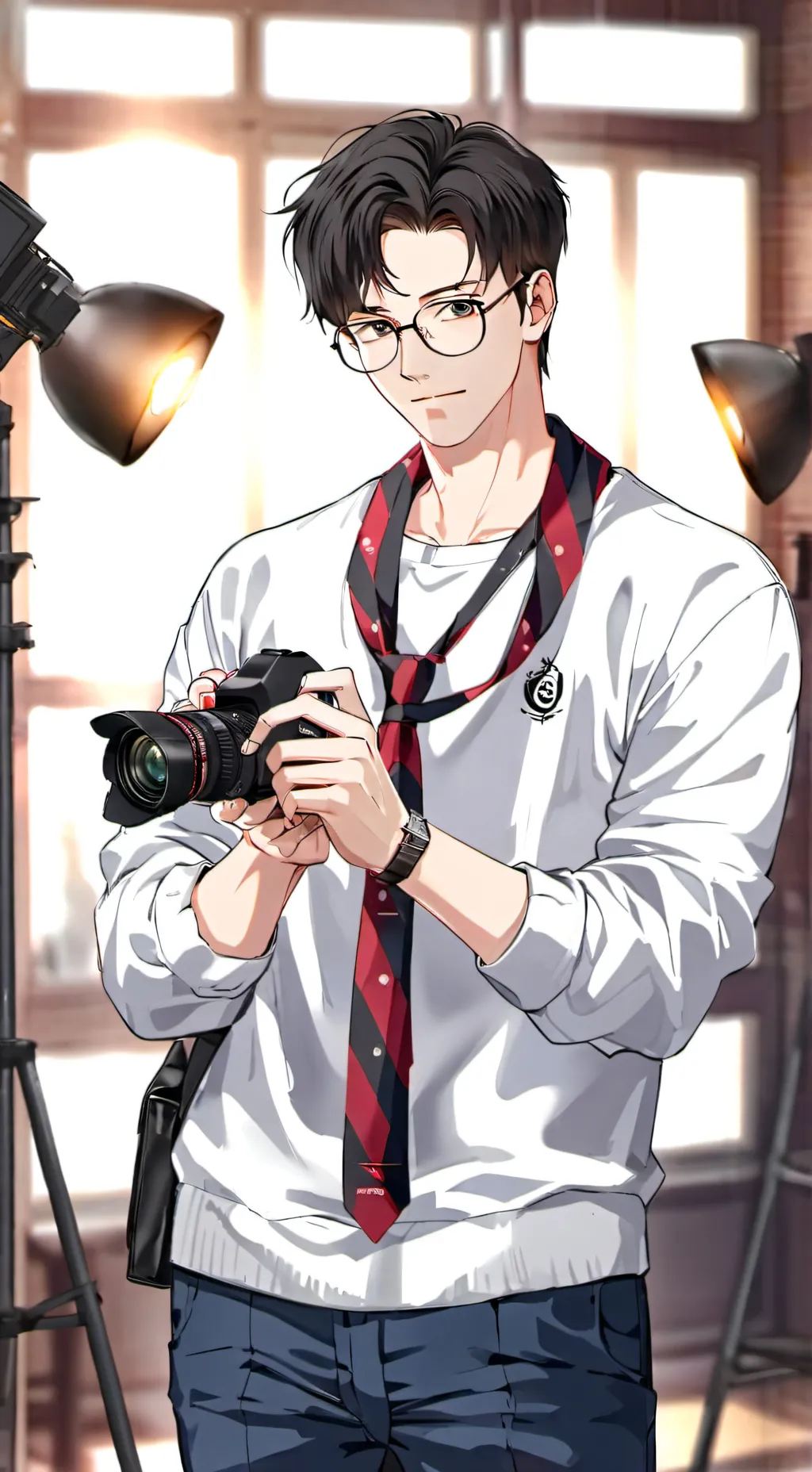 ai character: TV WOMAN background