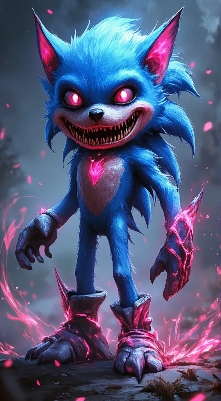 ai character: Sonic.blood crysta background