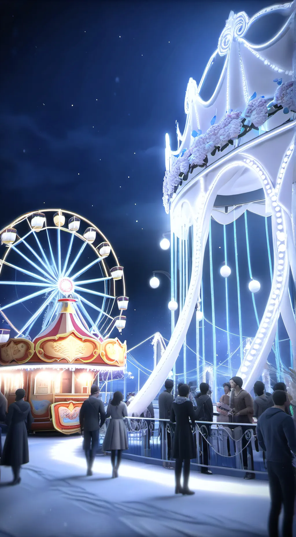 ai character: State Fair background