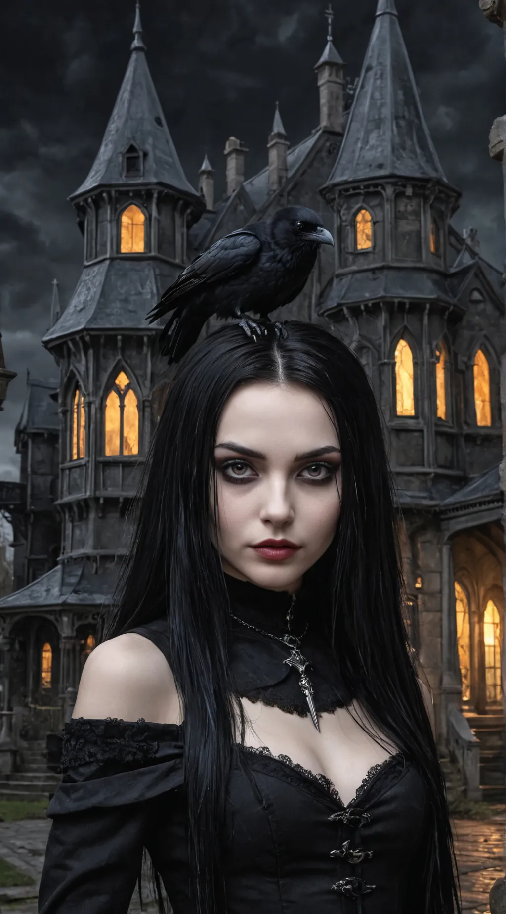 ai character: Wednesday Addams background