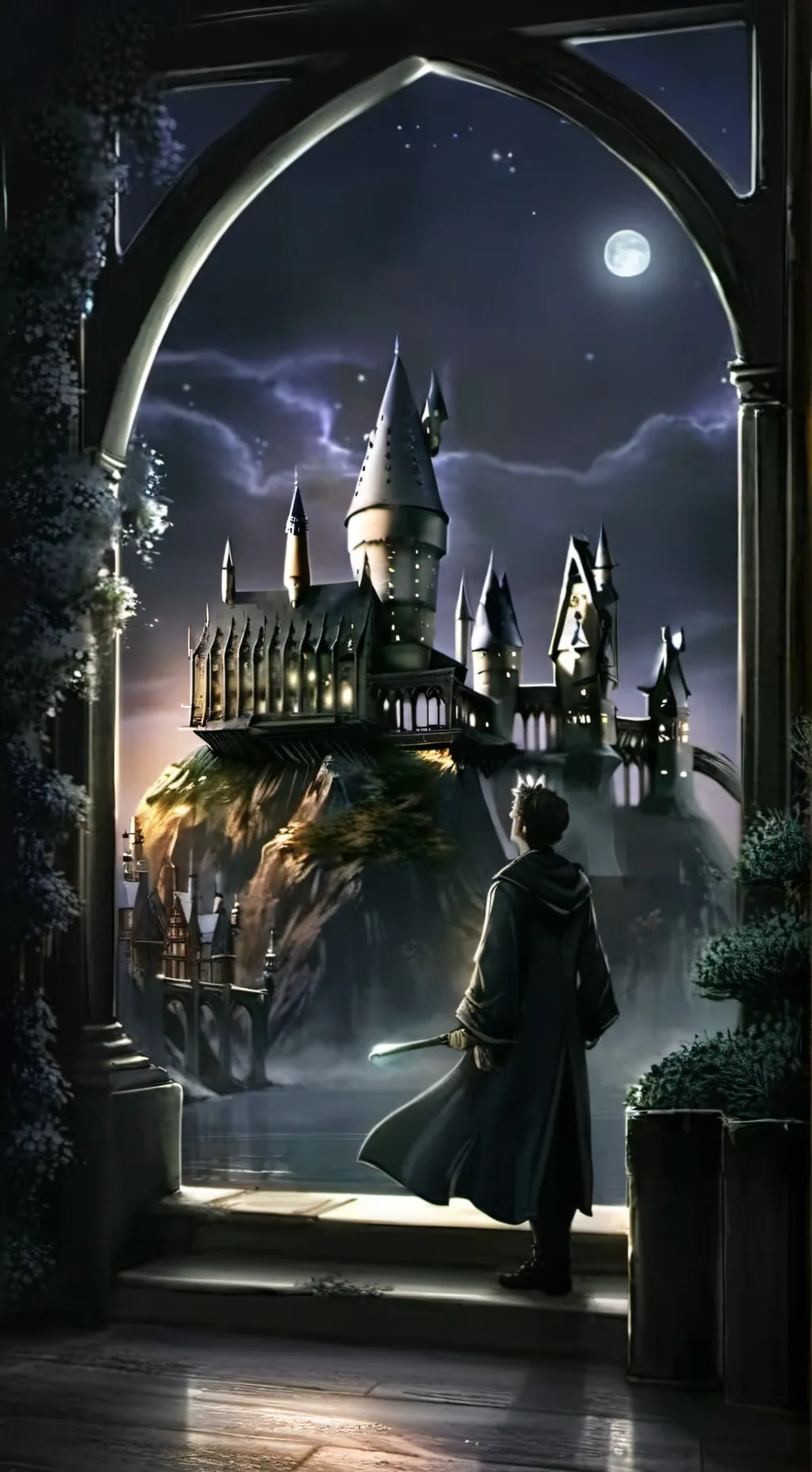 ai character: Hogwarts background