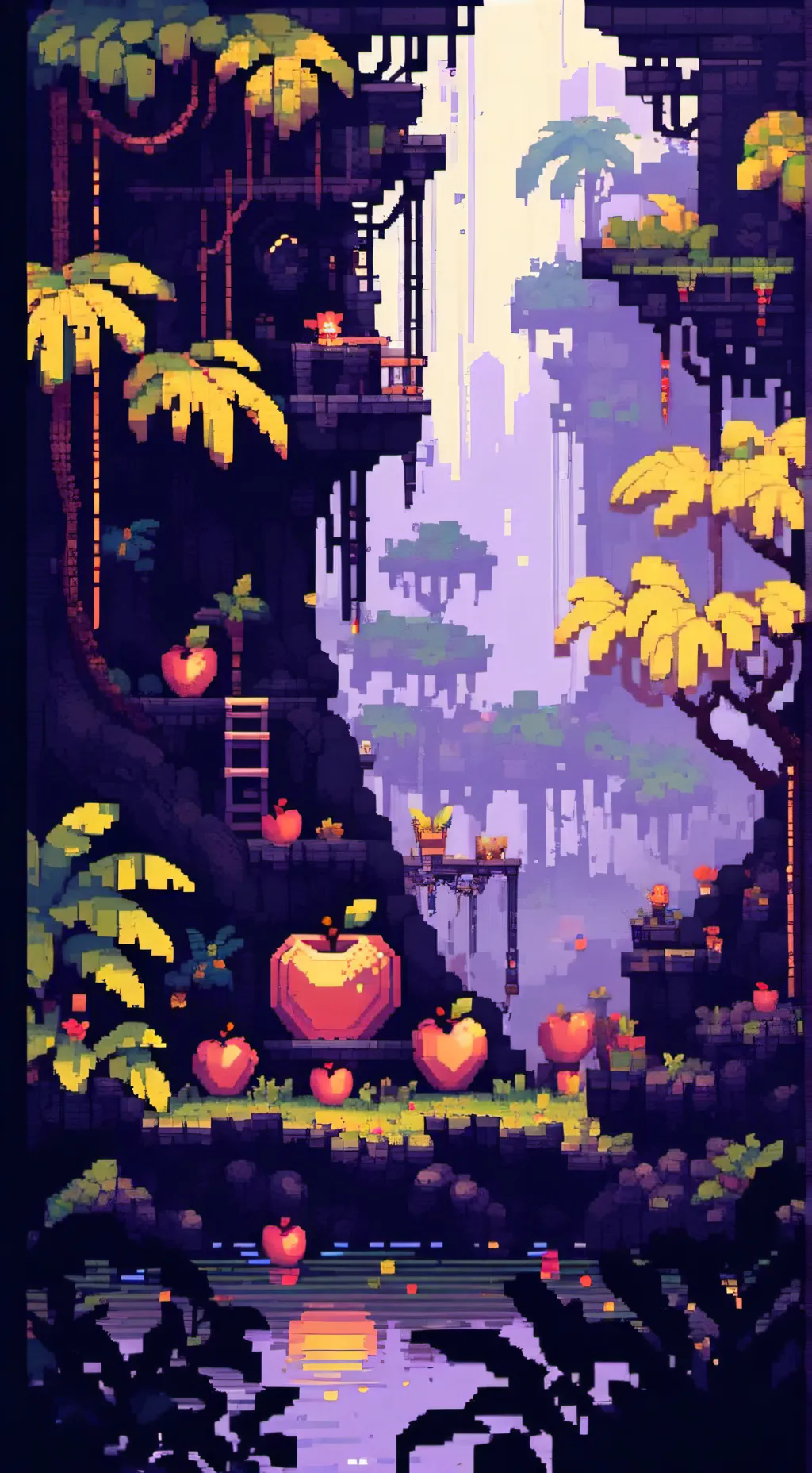 ai character: Golden apple background