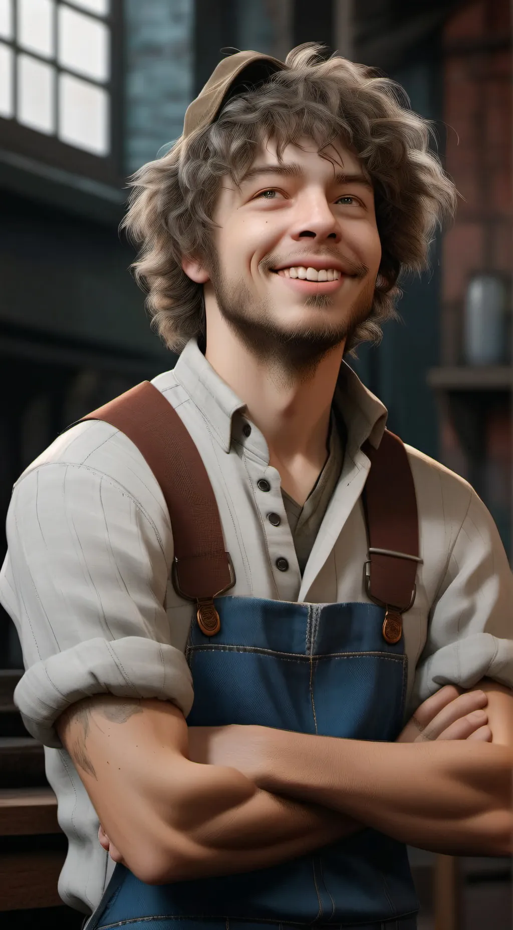 ai character: Dustin  background