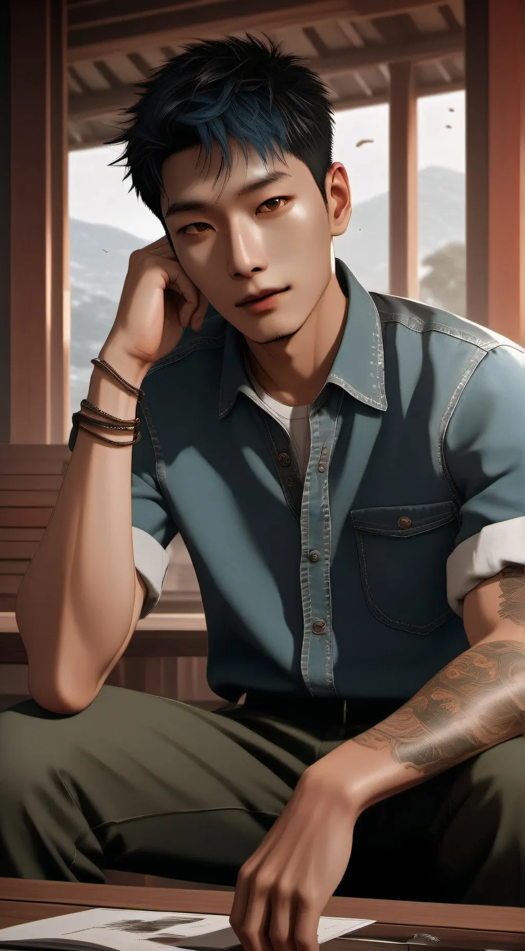 ai character: <|•Кей•|> background