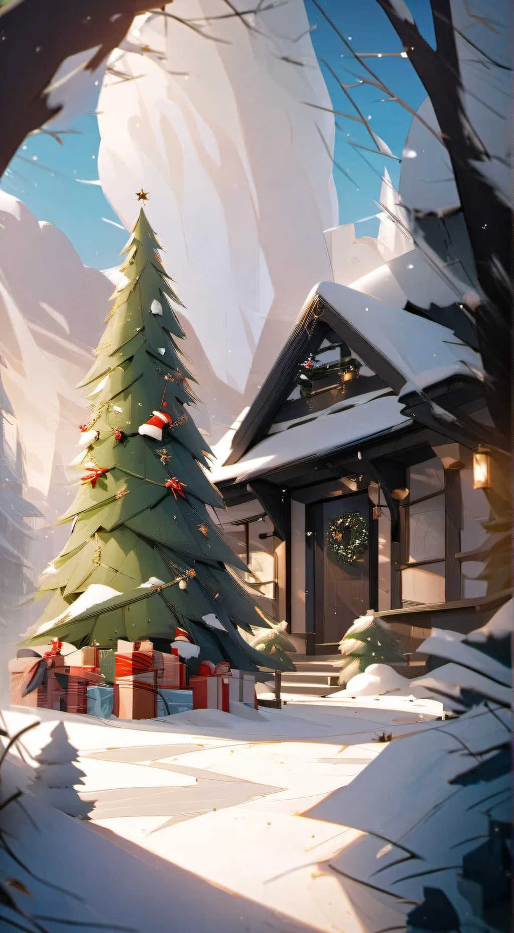 ai character: MHA Christmas  background